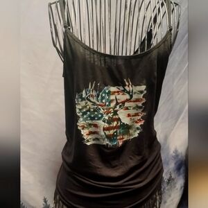 Time and Tru Black Fitted Sleeveless Tank Top